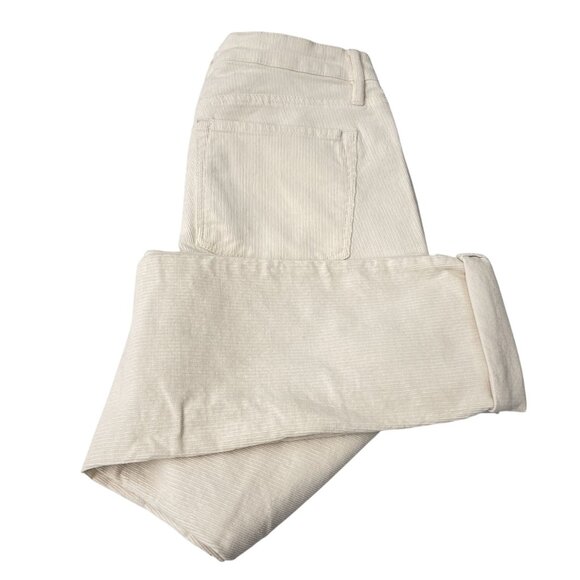 Loft Ann Taylor Corduroy Curvy Skinny  Pants Cuffed Hem Stretch Cream Women's 26 - Picture 12 of 13